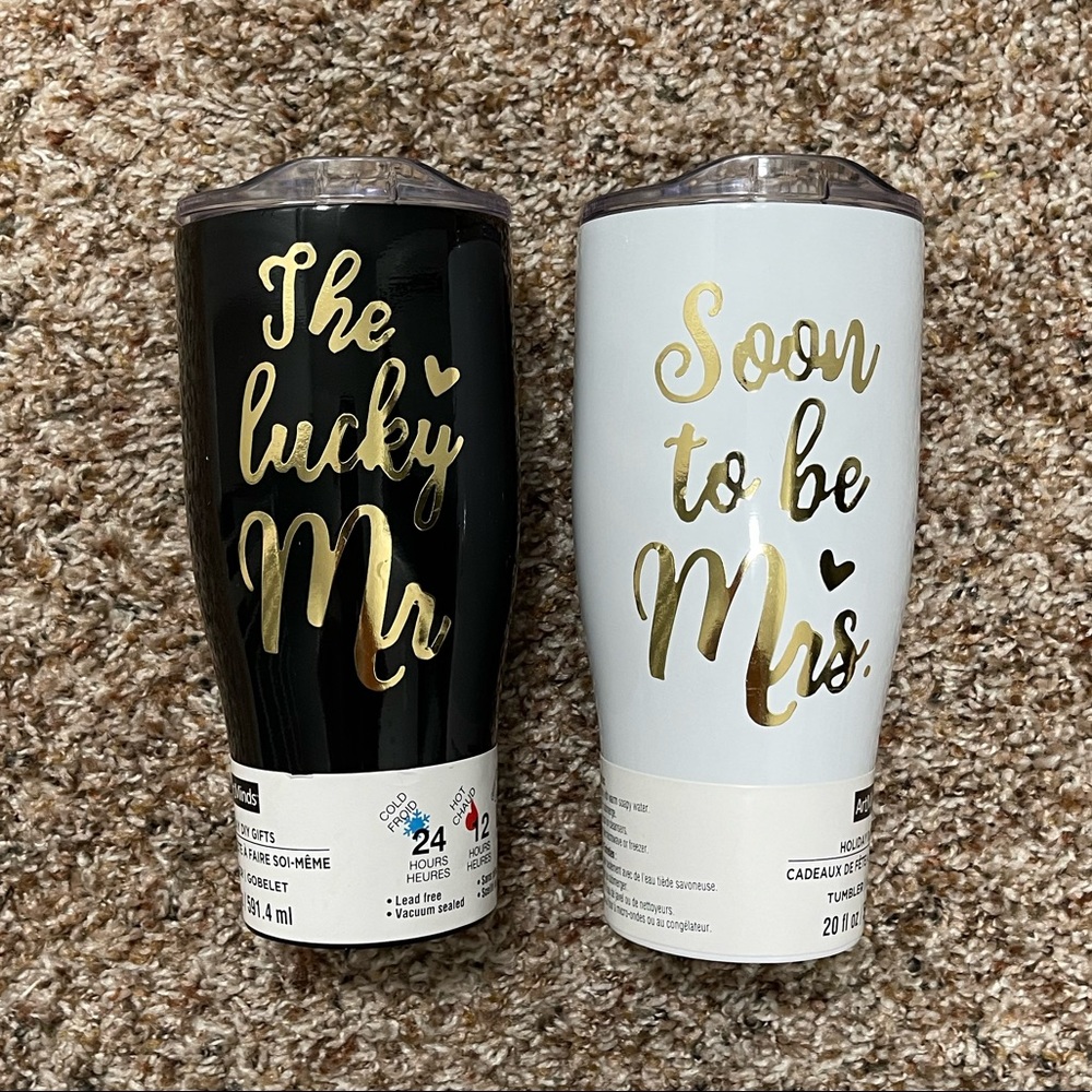 Mr and Mrs travel mugs